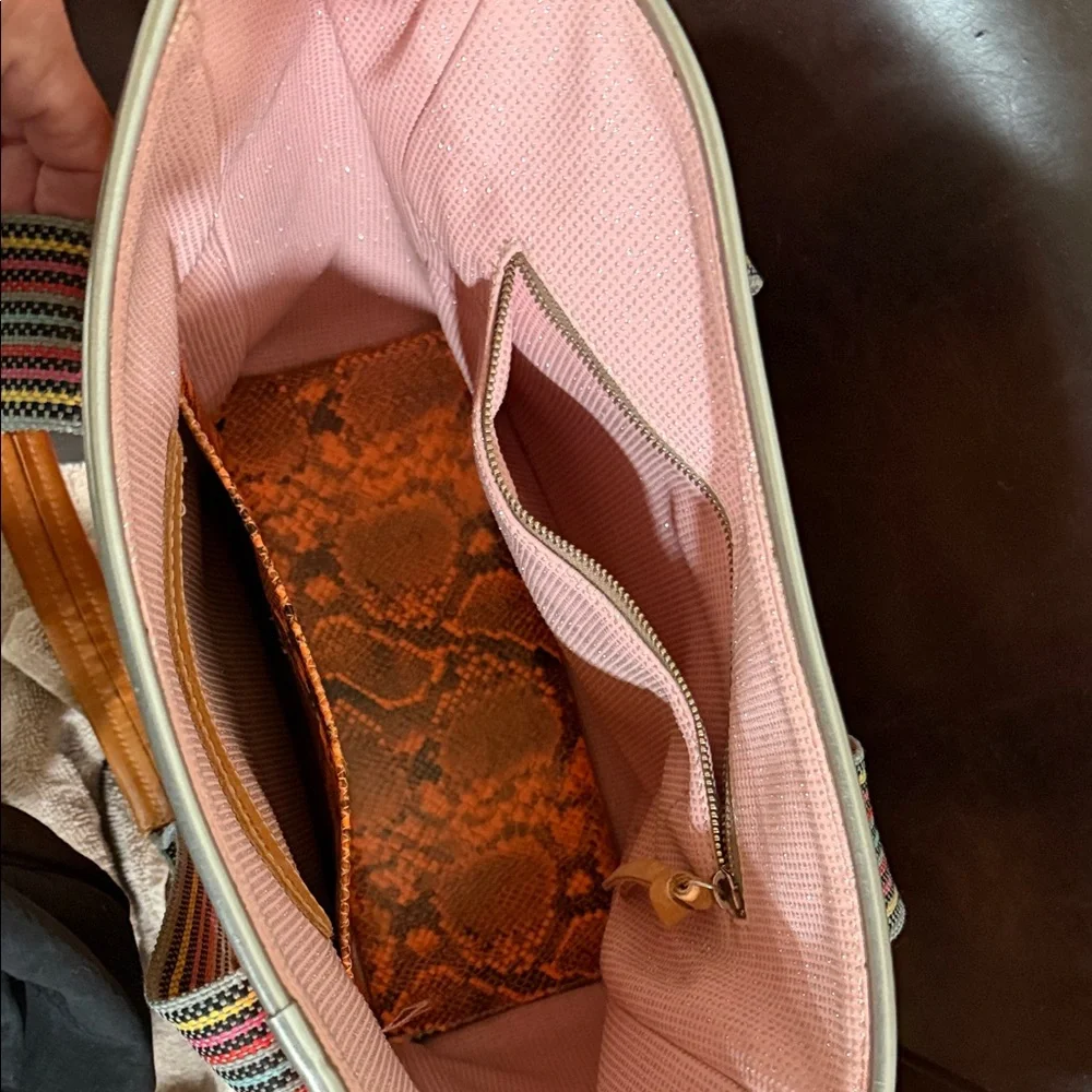 Consuela Coral Floral Embroidered Tote - Picture 3 of 6